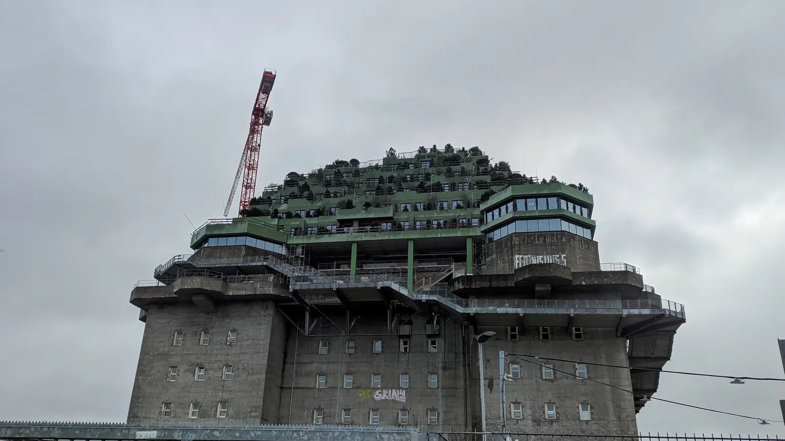 The Green Bunker in Hamburg (Flak Tower IV) with its new roof garden