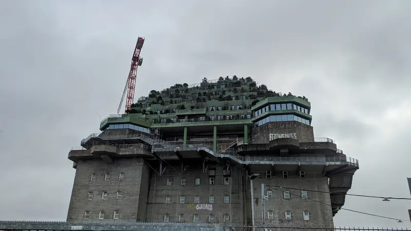 The Green Bunker in Hamburg (Flak Tower IV) with its new roof garden