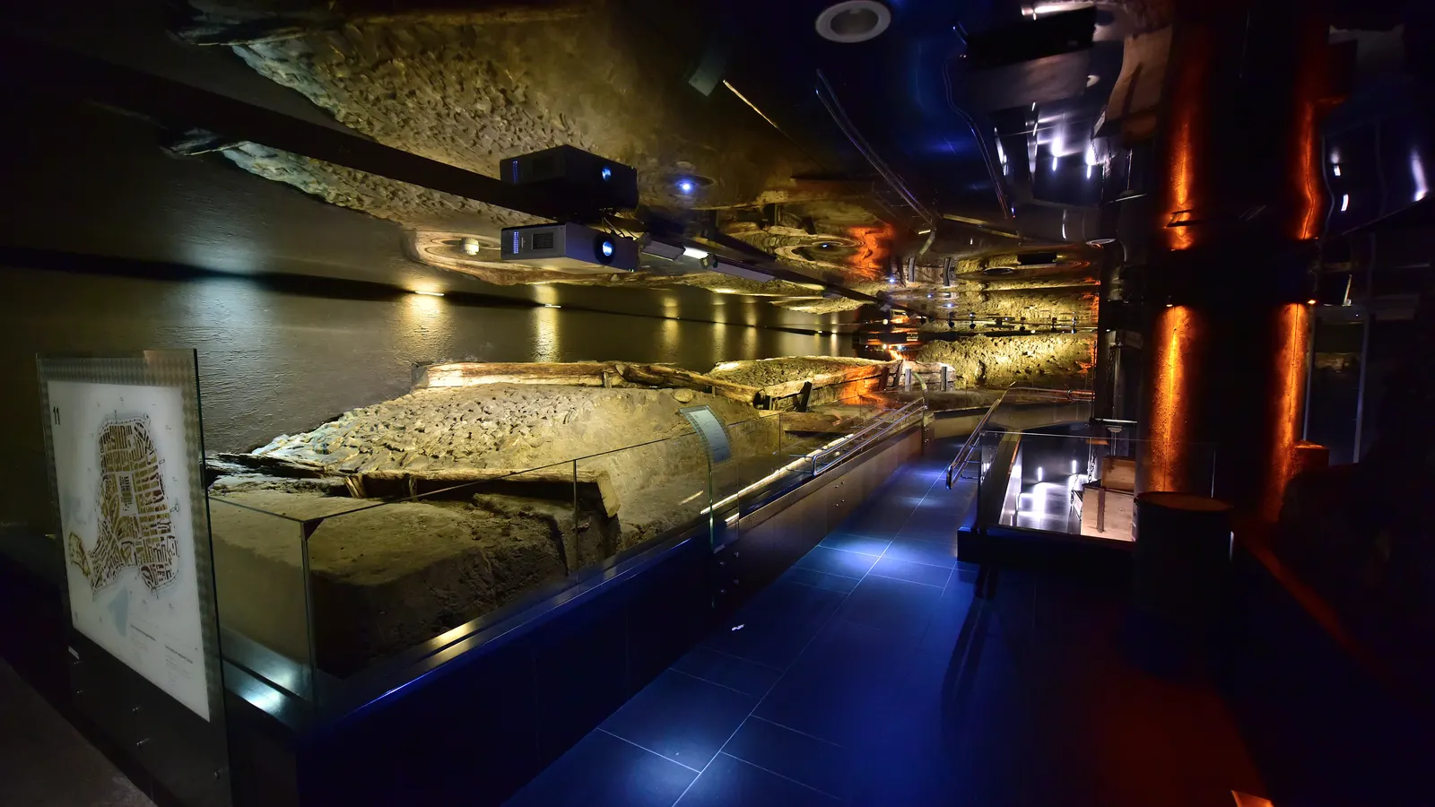 Excavations in the Rynek Underground museum, four metres below Kraków's main market square